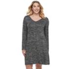Plus Size Sonoma Goods For Life&trade; Marled Swing Dress, Women's, Size: 2xl, Black