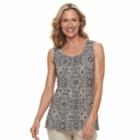 Women's Croft & Barrow&reg; Pleated Scoopneck Tank, Size: Xxl, Black