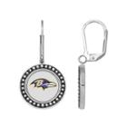 Baltimore Ravens Crystal Team Logo Drop Earrings, Women's, Black