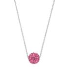 Silver Luxuries Silver Tone Crystal Fireball Pendant Necklace, Women's, Pink