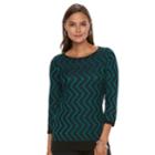 Women's Dana Buchman Zigzag Sweater, Size: Medium, Green