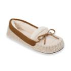 Women's Dearfoams Knit Moccasin Slippers, Size: Small, Beige Oth