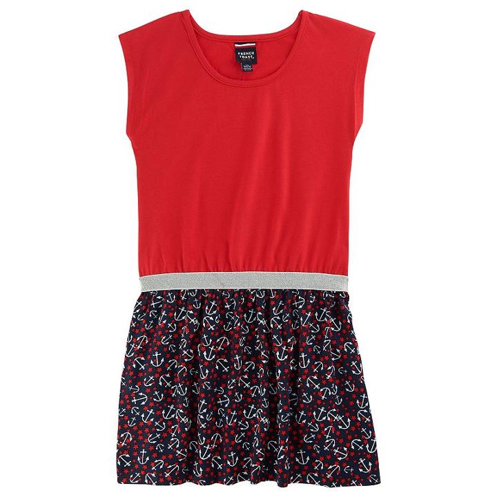 Girls 4-6x French Toast Glitter Waistband Dress, Girl's, Size: 4, Brt Red