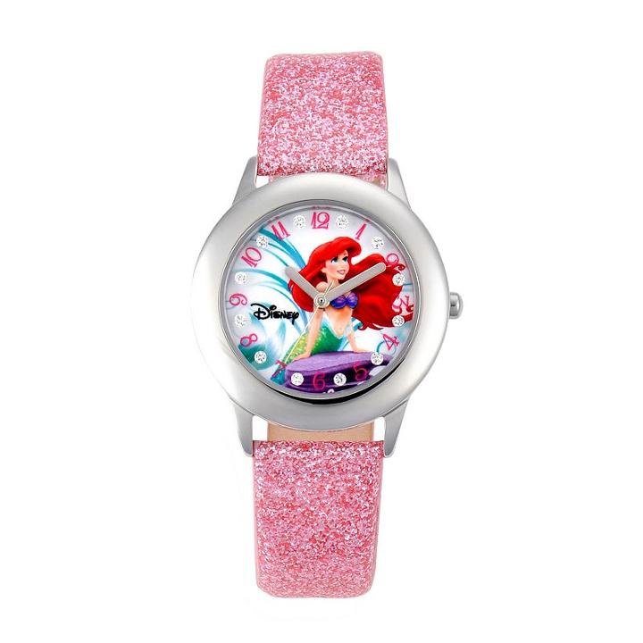 Disney Princess Ariel Juniors' Leather Watch, Teens, Pink