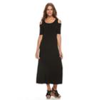 Women's Tiana B Cold-shoulder Maxi Dress, Size: Medium, Black