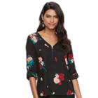 Juniors' Candie's&reg; Strappy Shoulder Long Sleeve Top, Teens, Size: Xl, Black