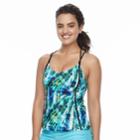 Women's Adidas Electric Printed D-cup Tankini Top, Size: Xl, Green