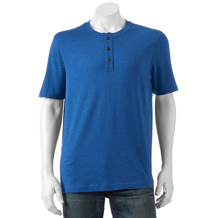 Men's Croft & Barrow&reg; True Comfort Henley, Size: Xl, Dark Blue