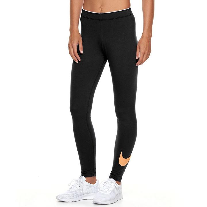 Women's Nike Club Logo Leggings, Size: Large, Grey (charcoal)