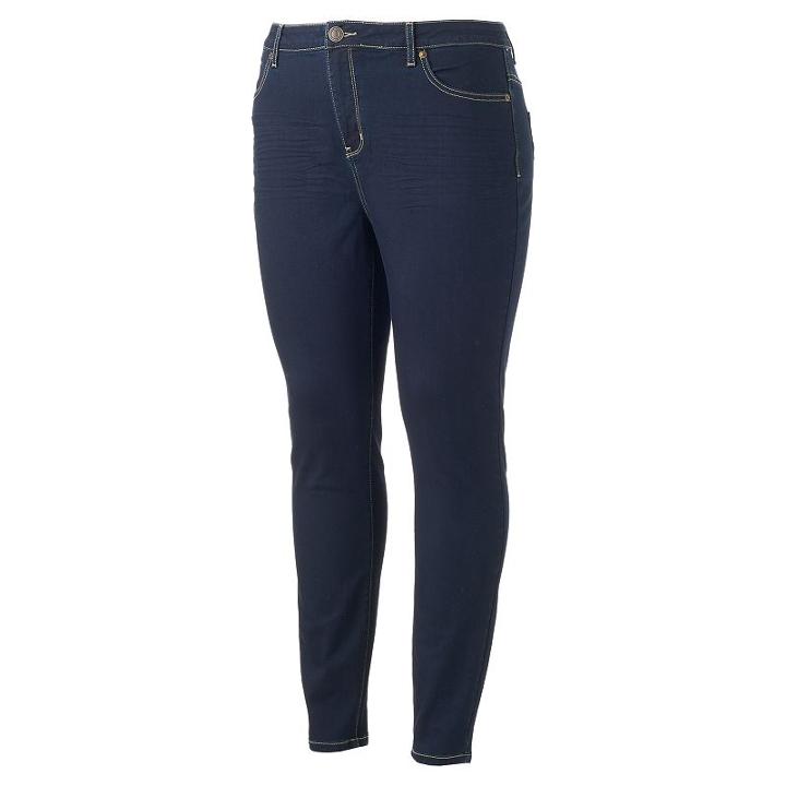Juniors' Plus Size So&reg; High-waisted Jeggings, Teens, Size: 16 W, Dark Blue