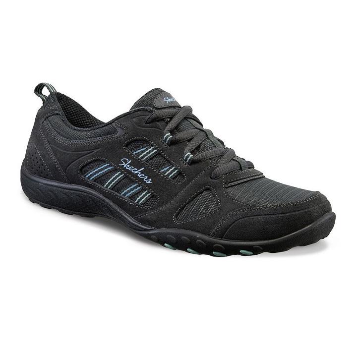 Skechers Relaxed Fit Breathe Easy Good Luck Women's Shoes, Girl's, Size: 7.5, Dark Grey