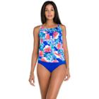 Women's Upstream Floral Blouson Tankini Top, Size: 16, Ovrfl Oth