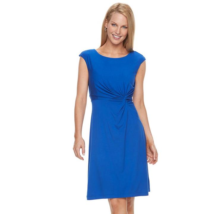 Women's Dana Buchman Twist-front Dress, Size: Large, Blue