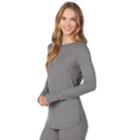 Women's Cuddl Duds Strecth Thermal Crewneck Top, Size: Small, Dark Grey