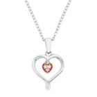 Sterling Silver Diamond Accent Double Heart Pendant Necklace, Women's, Size: 18, White