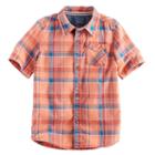 Boys 4-7x Sonoma Goods For Life&trade; Plaid Button Down Top, Boy's, Size: 6, Drk Orange