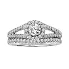 Cherish Always Round-cut Diamond Engagement Ring Set In 14k White Gold (1 Ct. T.w.), Women's, Size: 9