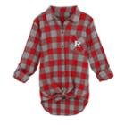 Juniors' Rutgers Scarlet Knights Spirit Week Tie-front Flannel Shirt, Teens, Size: Large, Red