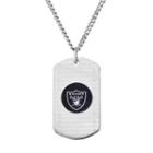 Oakland Raiders Sterling Silver Dog Tag Necklace, Women's, Size: 18