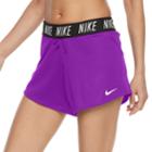 Women's Nike Dry Training Fold Over Shorts, Size: Large, Purple Oth