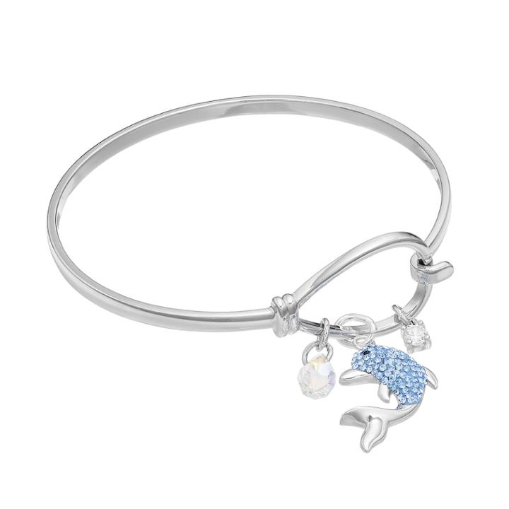 Cubic Zirconia Dolphin Charm Bracelet, Women's, Blue