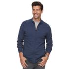Men's Marc Anthony Slim-fit Soft-touch Modal Full-zip Mockneck Sweater, Size: Medium, Med Blue