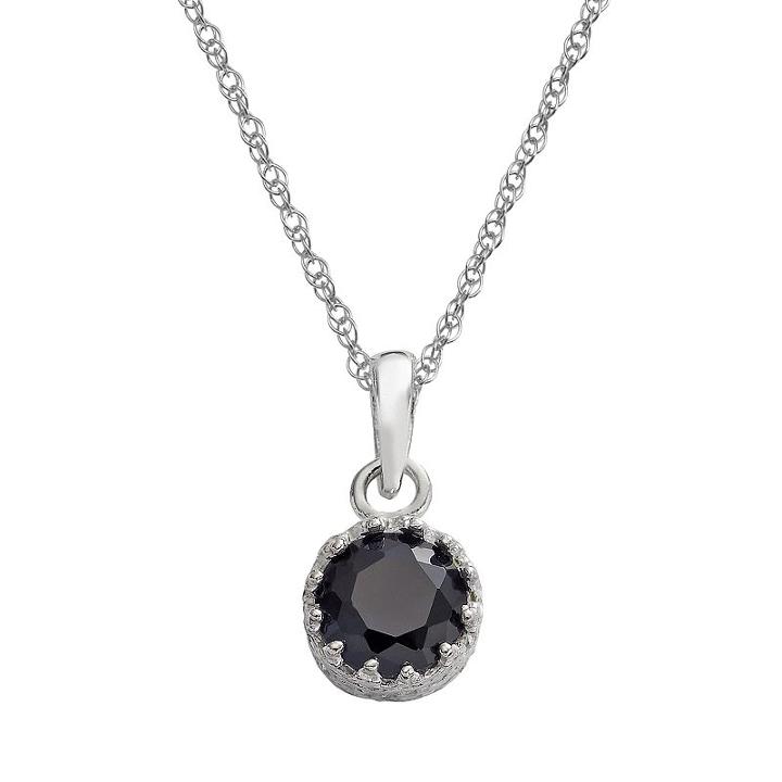 Tiara Sterling Silver Lab-created Sapphire Pendant, Women's, Size: 18, Blue