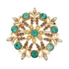 Napier Nickel Free Geometric Glass Stone Broach, Women's, Green Oth