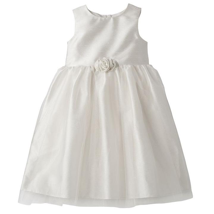 Toddler Girl Marmellata Classics Shantung Rosette Ballerina Dress, Size: 2t, White Oth