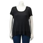 Plus Size Simply Vera Vera Wang Crossback Tee, Women's, Size: 3xl, Black