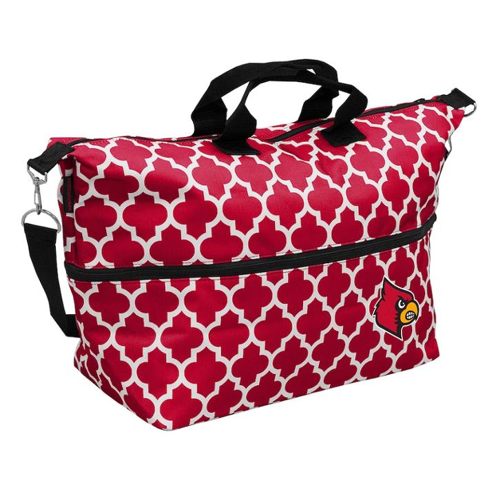 Logo Brand Louisville Cardinals Quatrefoil Expandable Tote, Women's, Red