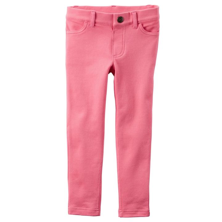 Baby Girl Carter's French Terry Colored Jeggings, Size: 6 Months, Pink