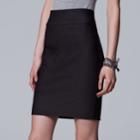Women's Simply Vera Vera Wang Modern Twill Pencil Skirt, Size: Xl, Black