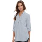 Women's Sonoma Goods For Life&trade; Button Printed Shirt, Size: Large, Blue