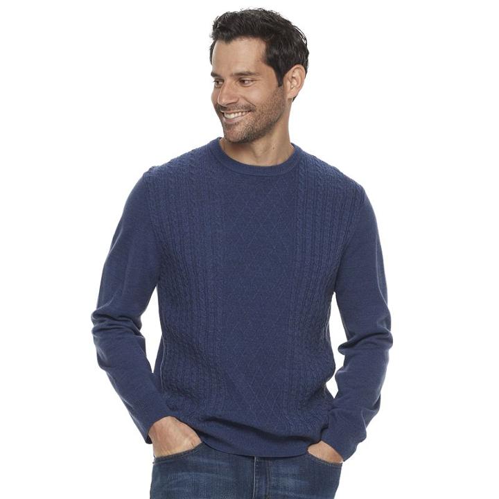 Men's Dockers Comfort Touch Classic-fit Crewneck Sweater, Size: Xl, Blue