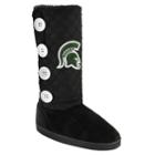 Women's Michigan State Spartans Button Boots, Size: Xl, Black