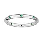 Stacks And Stones Sterling Silver Lab-created Emerald Stack Ring, Women's, Size: 5