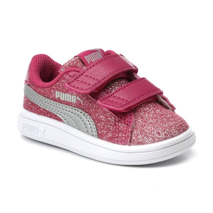 Puma Smash V2 Glitz Glam Preschool Girls' Water Resistant Sneakers, Size: 5 T, Pink