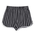 Girls 7-16 Iz Amy Byer Pom-pom Trim Striped Shorts, Girl's, Size: Medium, Black