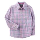 Boys 4-12 Oshkosh B'gosh&reg; Button Down Dress Shirt, Size: 7, Pink Plaid