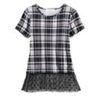 Girls Plus Size Cloud Chaser Tulle Hem Patterned Tee, Size: L Plus, White Oth