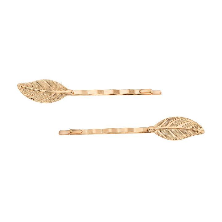 Lc Lauren Conrad 2-pc. Leaf Bobby Pin Set, Women's, Gold