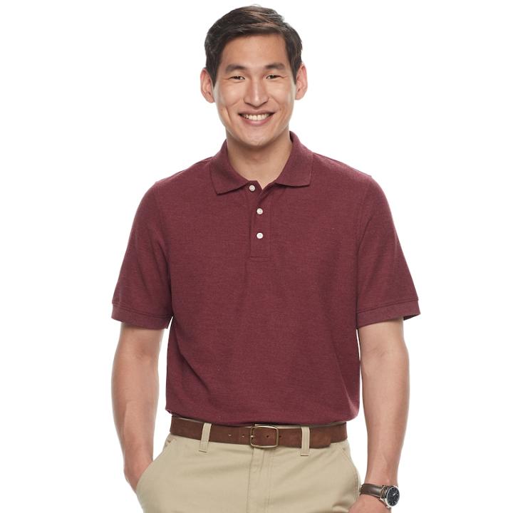 Men's Croft & Barrow&reg; Pique Performance Polo, Size: Xl, Dark Red