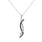 Sterling Silver 1/10-ct. T.w. Black And White Diamond Twist Pendant, Women's, Size: 18