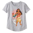Disney's Moana, Pua & Heihei Girls 7-16 Puff Print Graphic Tee, Girl's, Size: Large, Med Grey