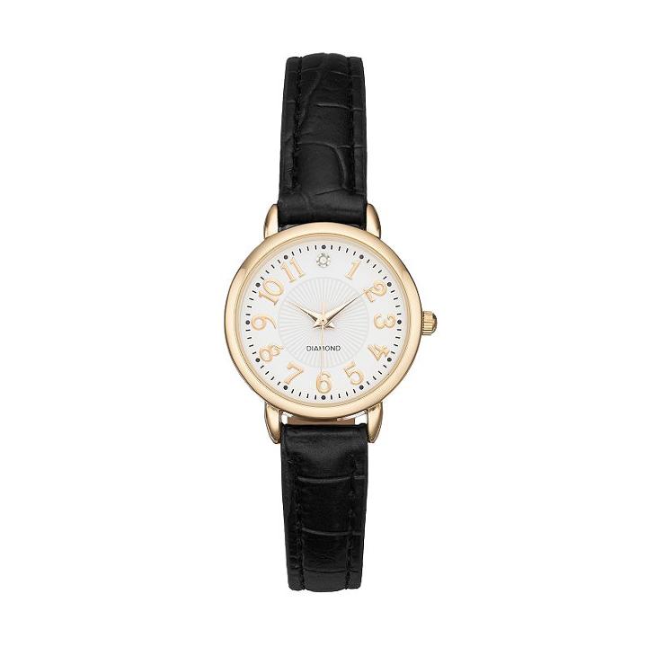 Women's Diamond Accent Watch, Size: Small, Black