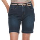 Women's Lee Bradbury Belted Bermuda Shorts, Size: 4 - Regular, Dark Blue