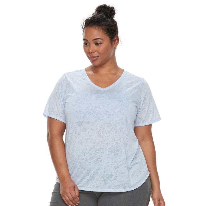 Plus Size Tek Gear&reg; Burnout Tee, Women's, Size: 1xl, Light Blue