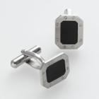 Axl By Triton Stainless Steel And Black Resin Cuff Links, Men's, Multicolor