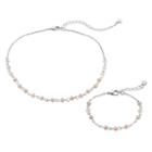 Lc Lauren Conrad Pink Beaded Choker Necklace & Bracelet Set, Women's, Blue